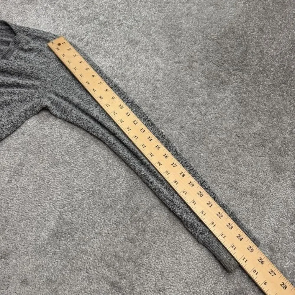 Lucky Brand Tunic V-Neck Pullover Sweater Womens Small Petite Heather Gray Knit